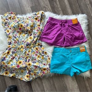 New girls summer lot sz 10 romper shorts